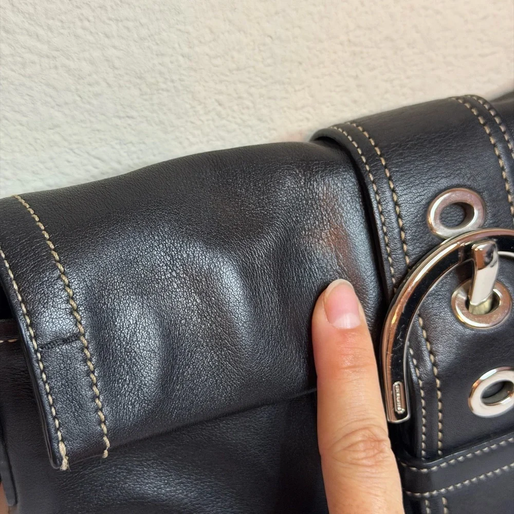 Coach Y2K SoHo Black Leather Shoulder Bag - Picture 9 of 12